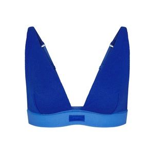 Skims Cobalt Cotton Plunge Bralette